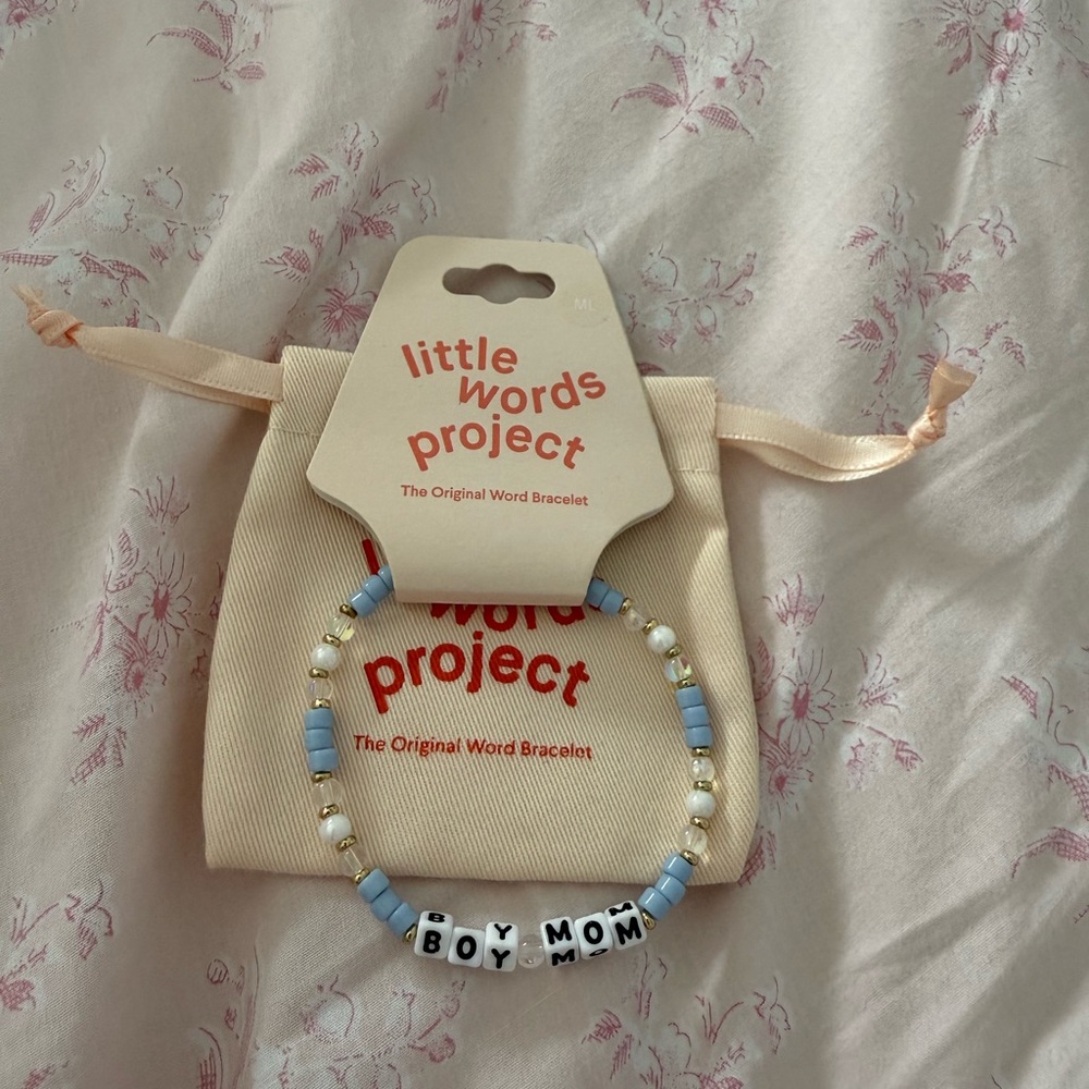 Little Words Project 'Boy Mom' Bracelet - Blue, White, and Gold